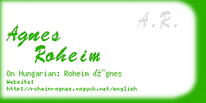 agnes roheim business card